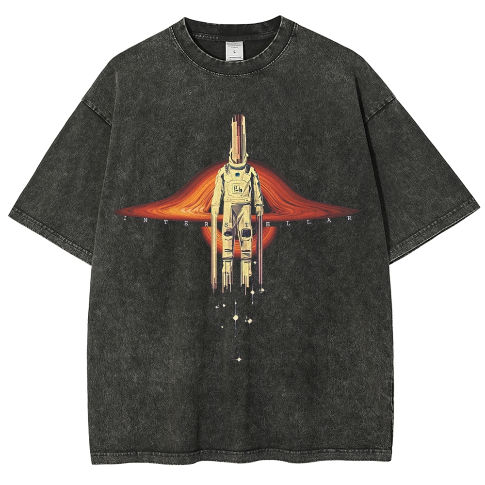 Falling Astronaut Wormhole  Washed T-Shirt 