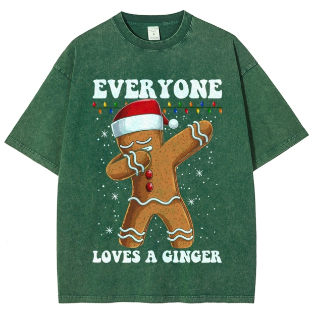 Holiday Ginger Dance Pun Graphic Washed T-Shirt