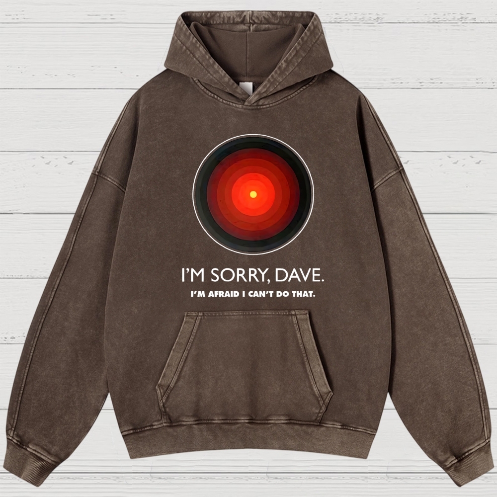 I'M SORRY DAVE, HAL9000 Washed Hoodies 