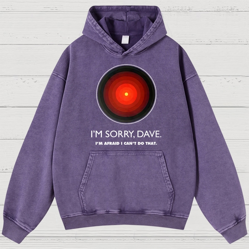 I'M SORRY DAVE, HAL9000 Washed Hoodies 