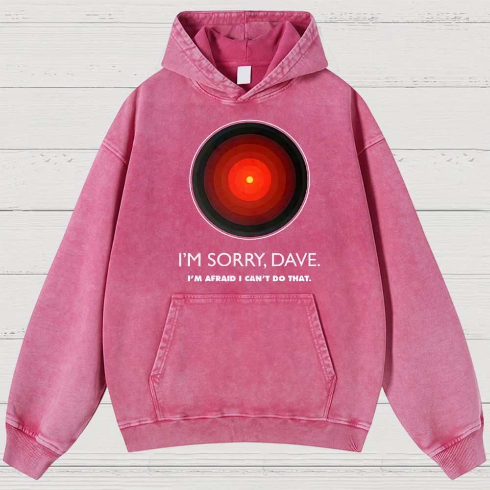 I'M SORRY DAVE, HAL9000 Washed Hoodies 