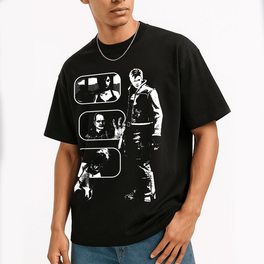 Fragmented Horror Portrait Cotton T-shirt