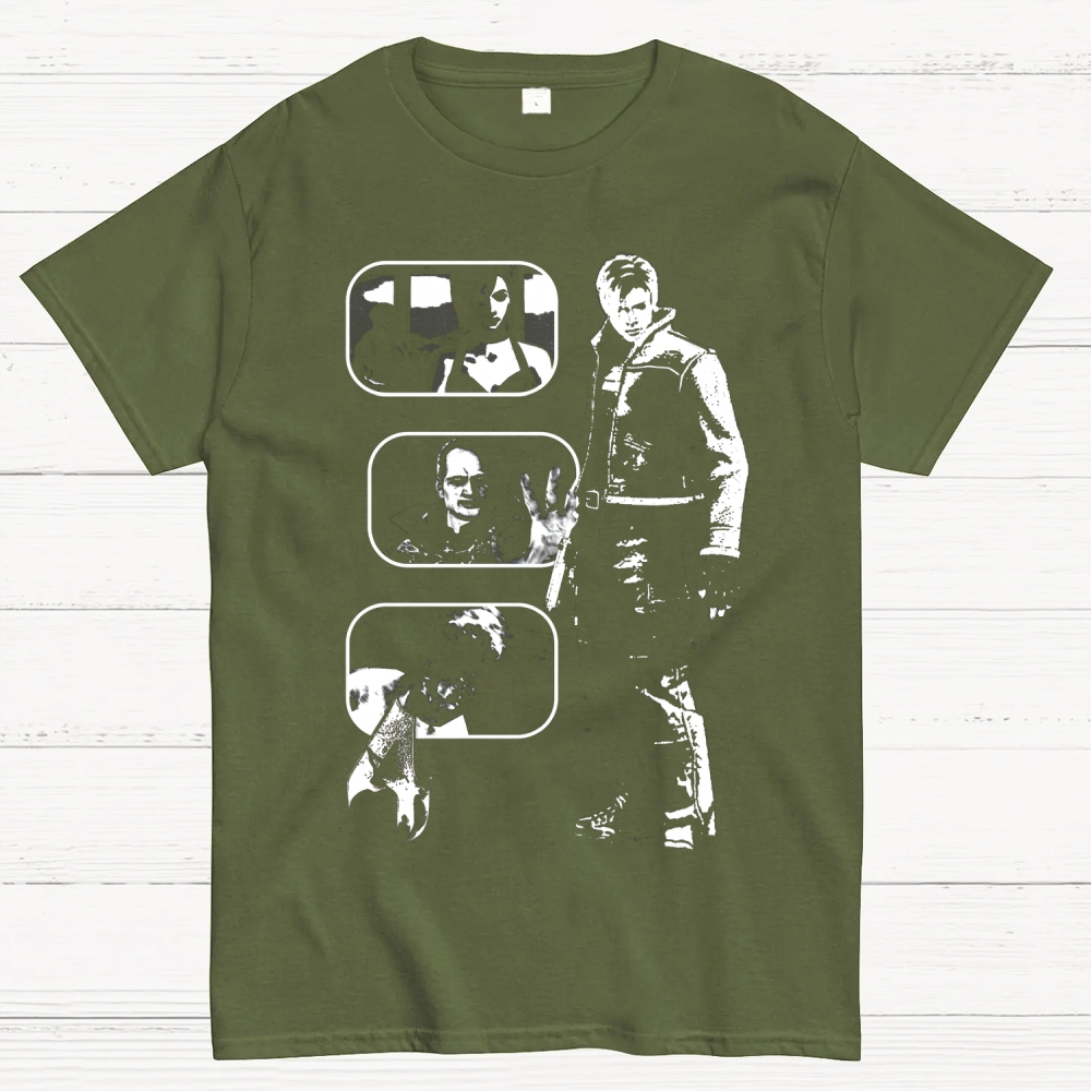 Fragmented Horror Portrait Cotton T-shirt