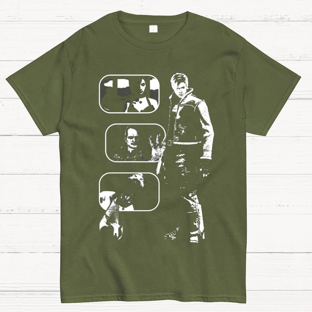 Fragmented Horror Portrait Cotton T-shirt