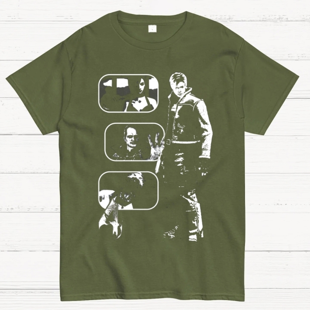 Fragmented Horror Portrait Cotton T-shirt