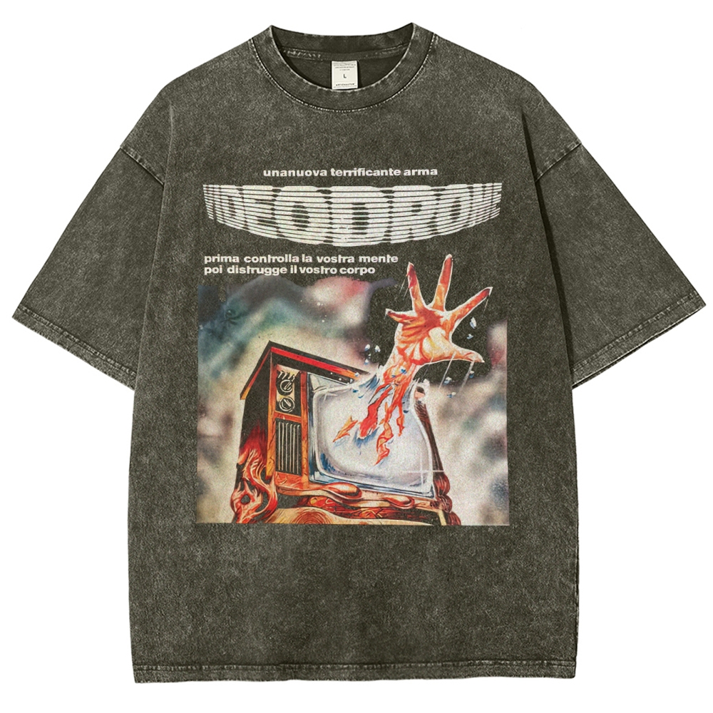 Retro Body Horror Film Graphic Washed T-Shirt