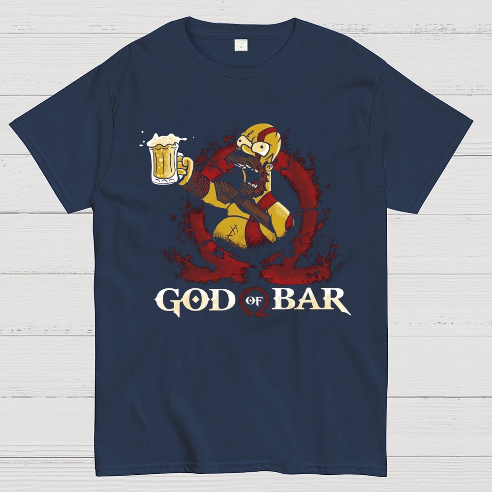 God of Bar Parody Humor Graphic Cotton T-shirt