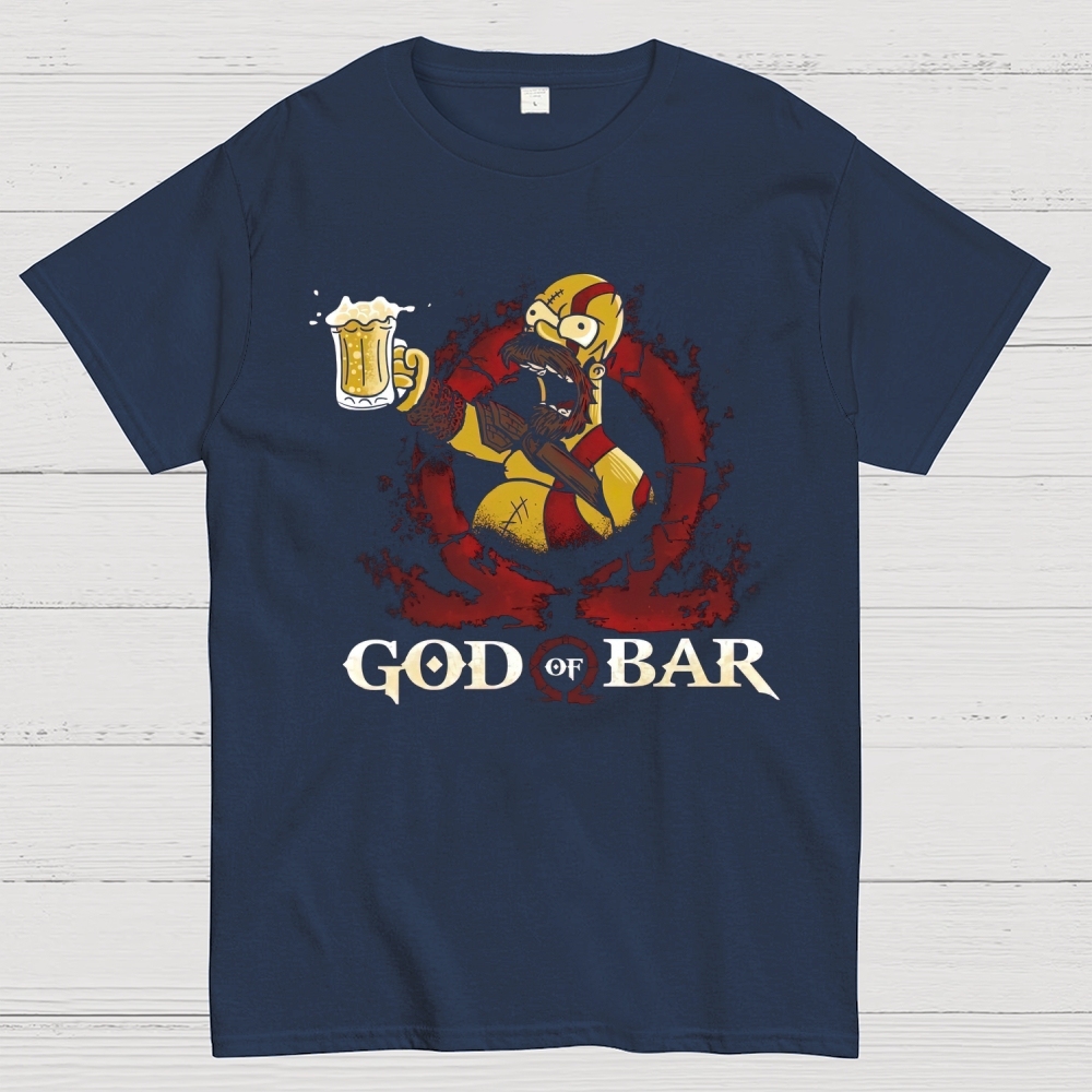 God of Bar Parody Humor Graphic Cotton T-shirt