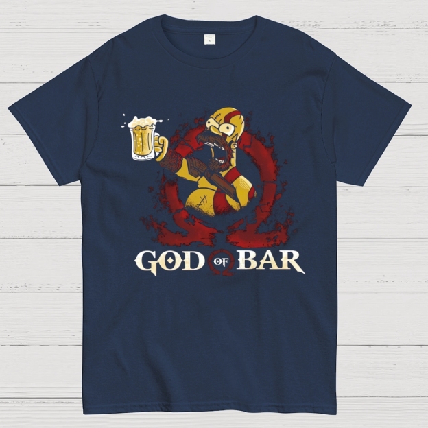God of Bar Parody Humor Graphic Cotton T-shirt