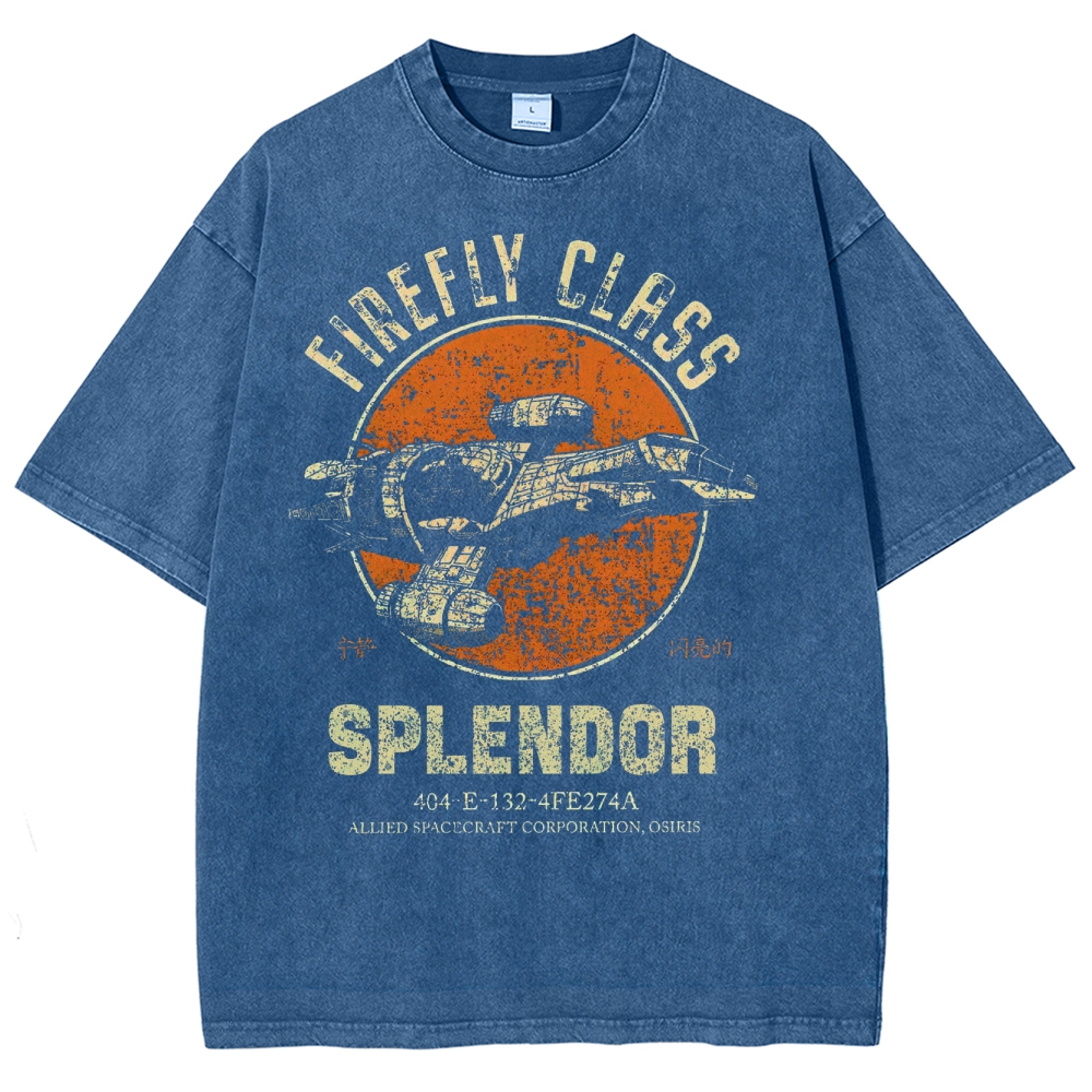 Retro Sci-Fi Spaceship Washed T-Shirt 