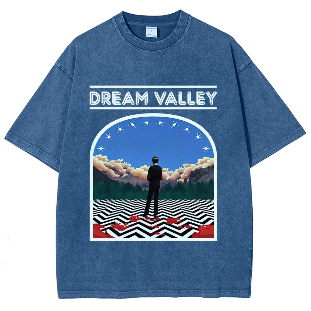 Dream Valley Surreal Landscape Graphic Washed T-Shirt