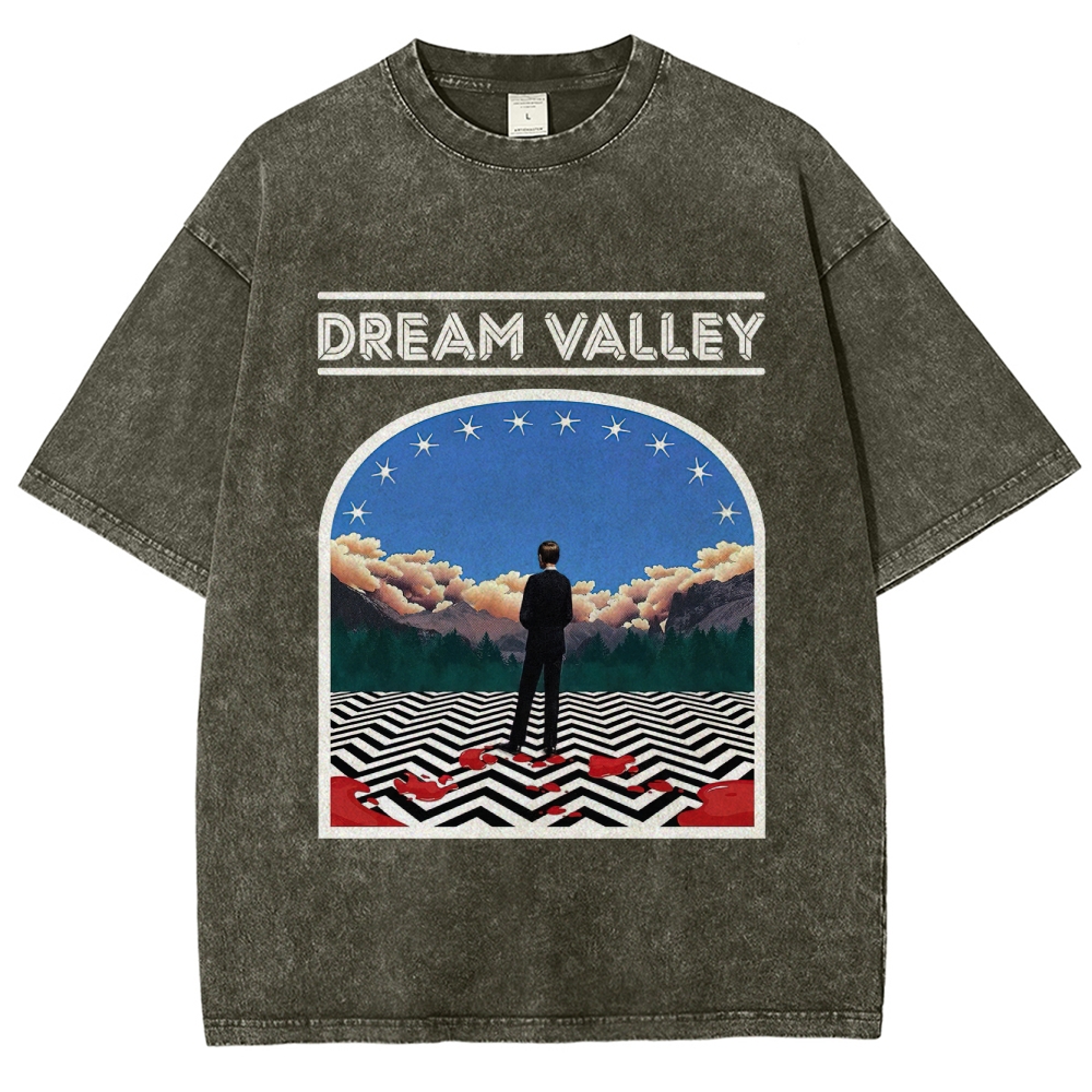 Dream Valley Surreal Landscape Graphic Washed T-Shirt