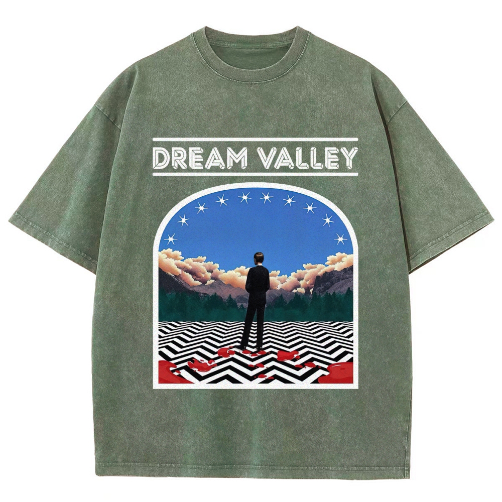 Dream Valley Surreal Landscape Graphic Washed T-Shirt