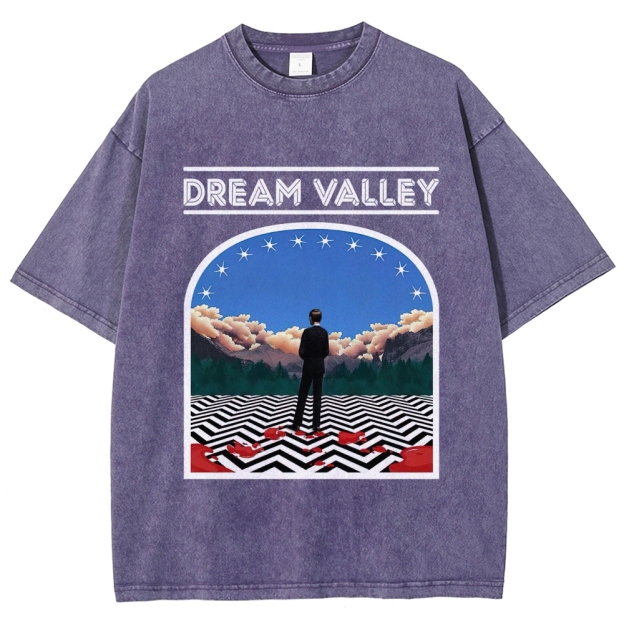 Dream Valley Surreal Landscape Graphic Washed T-Shirt