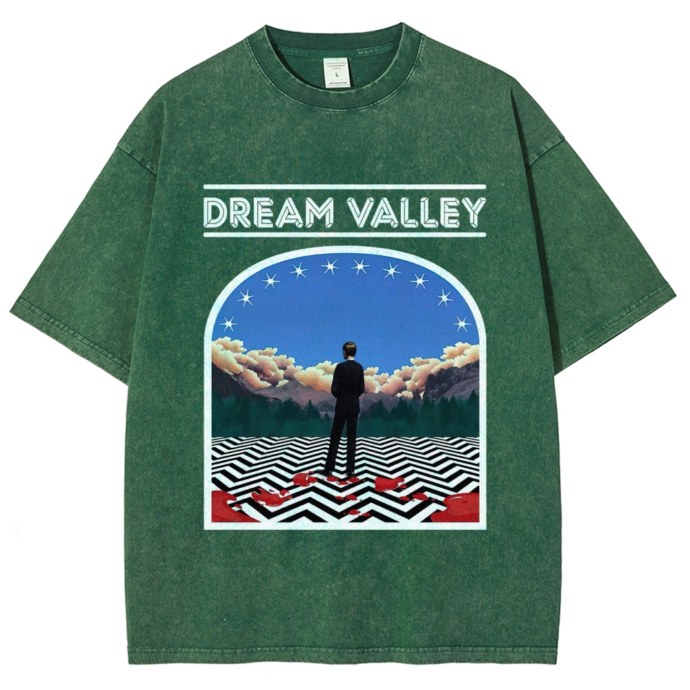 Dream Valley Surreal Landscape Graphic Washed T-Shirt