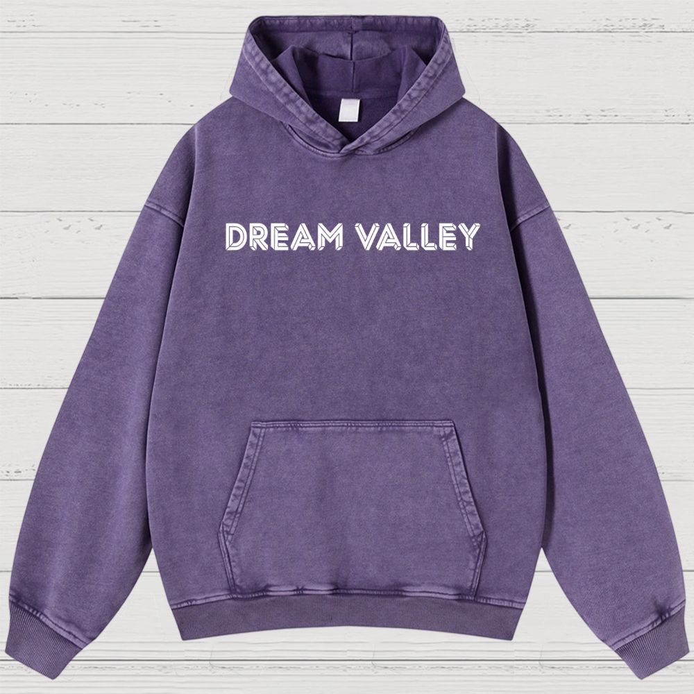 Dream Valley Surreal Landscape Graphic Washed Hoodies
