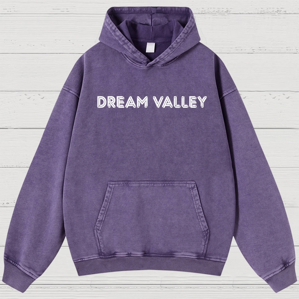 Dream Valley Surreal Landscape Graphic Washed Hoodies