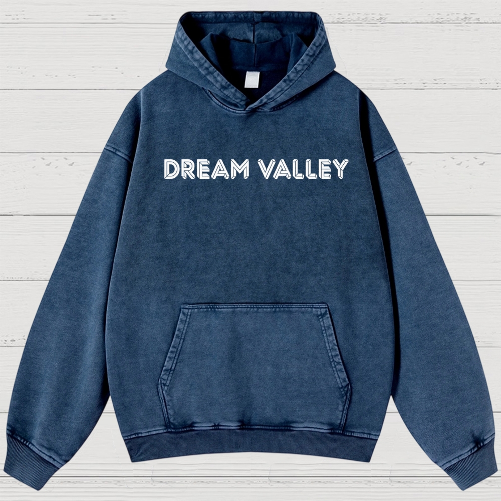 Dream Valley Surreal Landscape Graphic Washed Hoodies