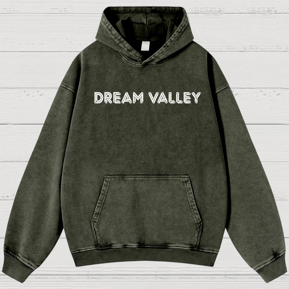 Dream Valley Surreal Landscape Graphic Washed Hoodies