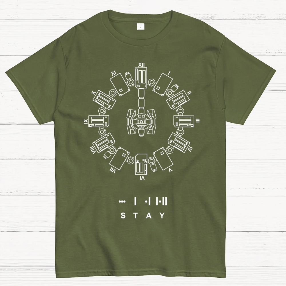 Circular Mechanized Symbol Graphic Cotton T-shirt