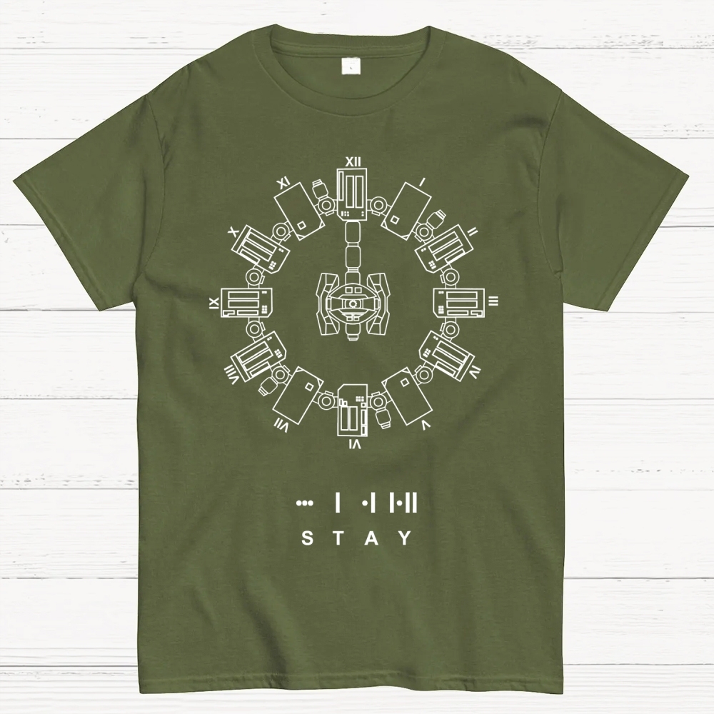 Circular Mechanized Symbol Graphic Cotton T-shirt