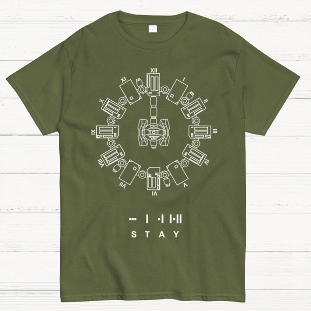 Circular Mechanized Symbol Graphic Cotton T-shirt