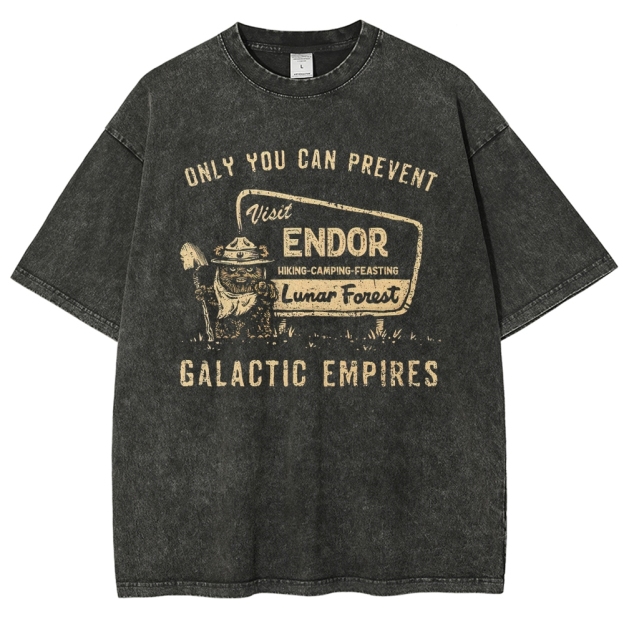 Vintage Endor Travel-Themed Graphic Washed T-Shirt