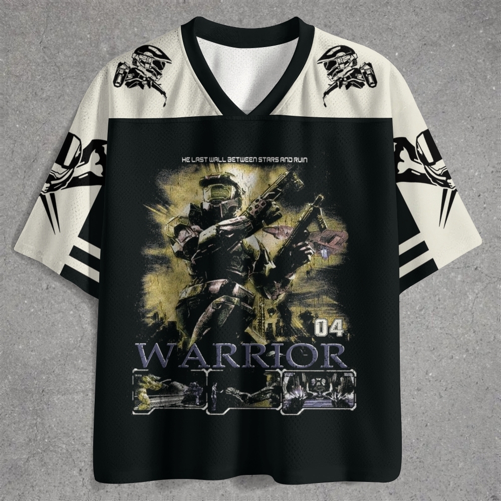Epic Sci Fi Warrior In Battle Jersey Shirts