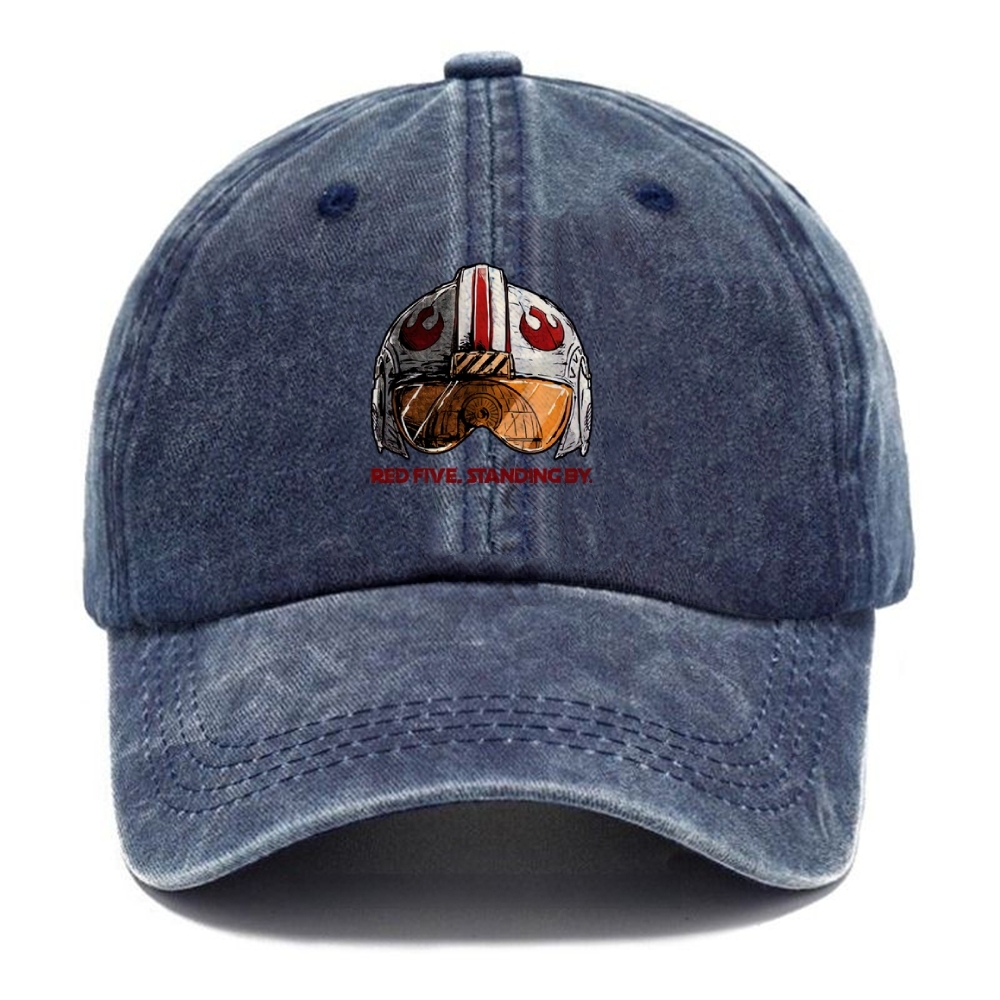 Red No. 5. On standby Casual Washed Cap 