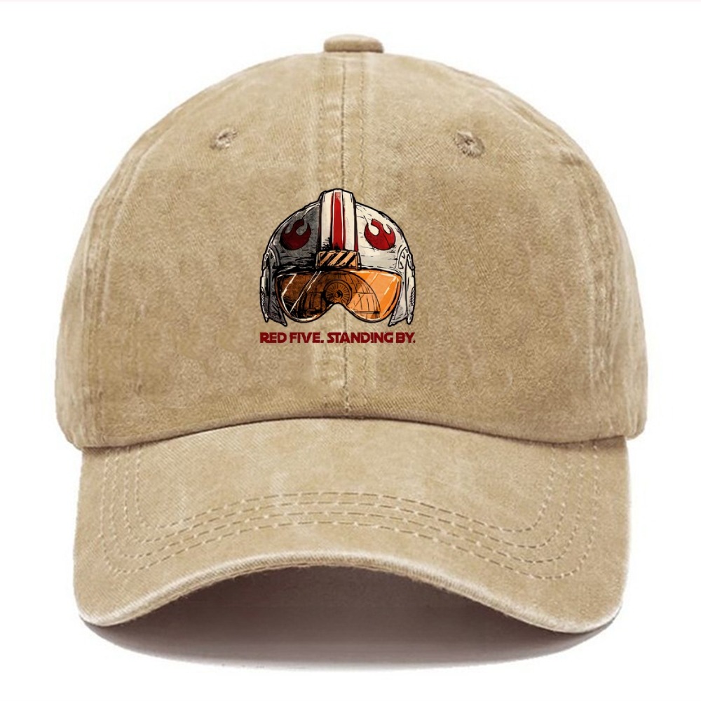 Red No. 5. On standby Casual Washed Cap 