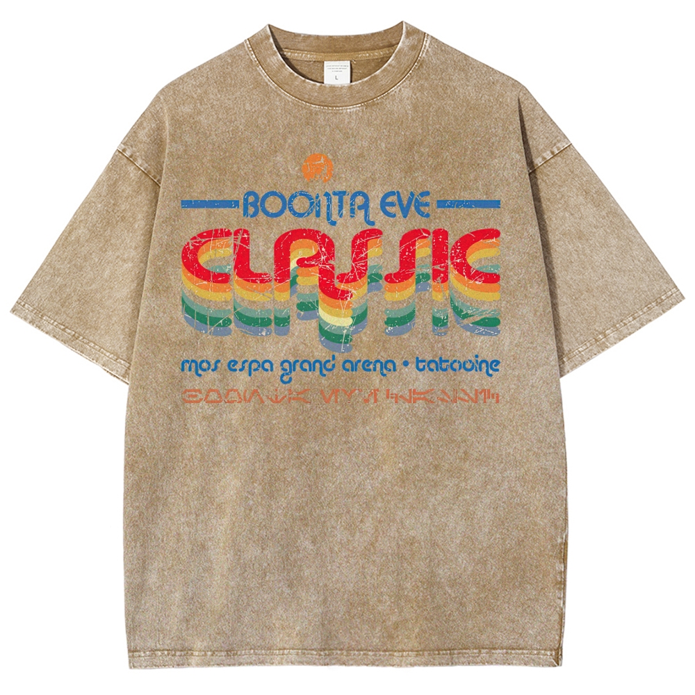 Retro Galactic Arena Event Graphic Washed T-Shirt