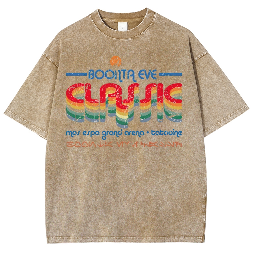 Retro Galactic Arena Event Graphic Washed T-Shirt