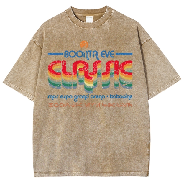 Retro Galactic Arena Event Graphic Washed T-Shirt