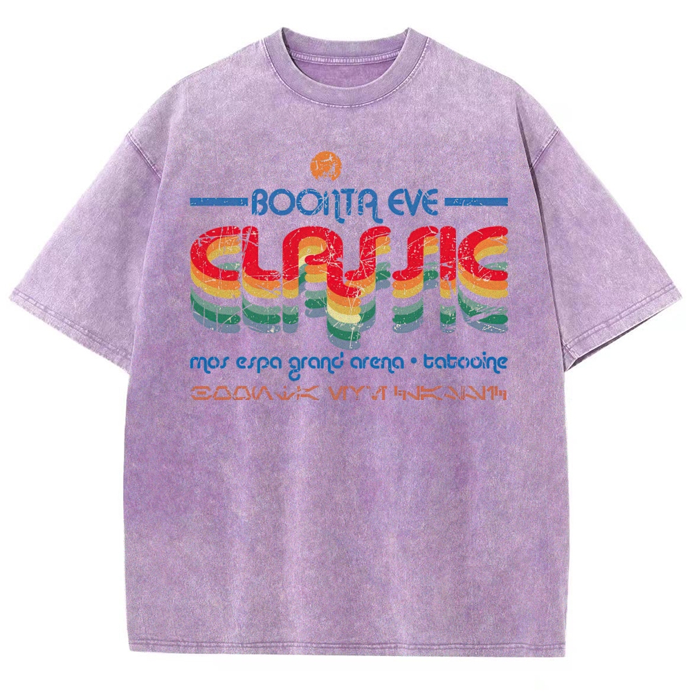 Retro Galactic Arena Event Graphic Washed T-Shirt