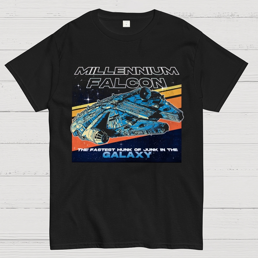 Retro Galactic Starship Graphic Cotton T-shirt