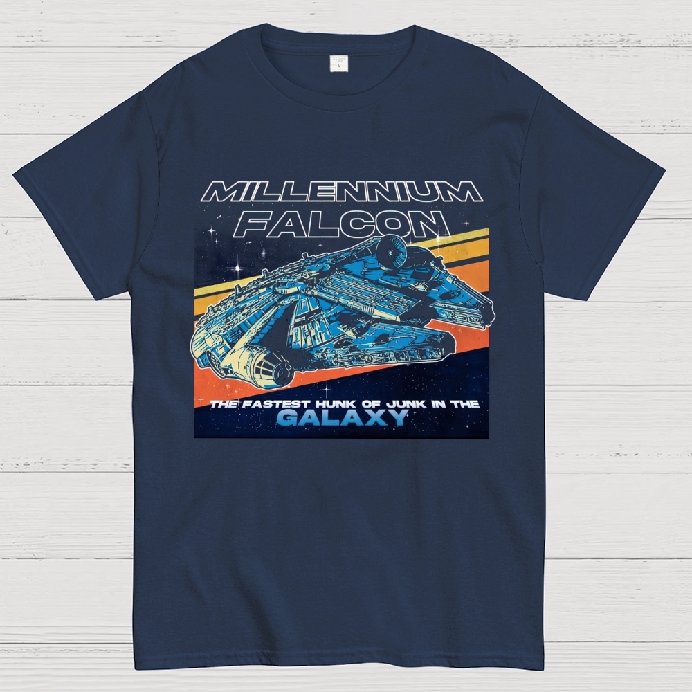 Retro Galactic Starship Graphic Cotton T-shirt