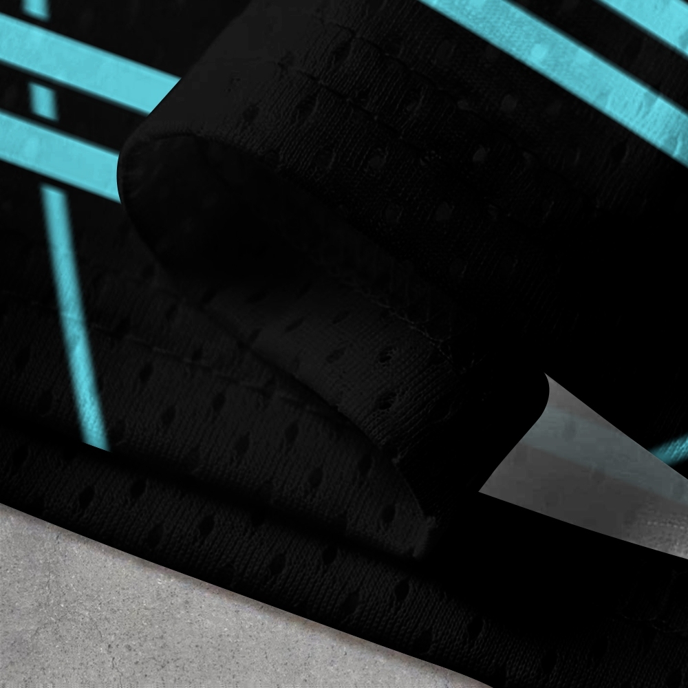 Futuristic Neon Circuit  with Digital Rider & Light Trail Jersey Shirts 