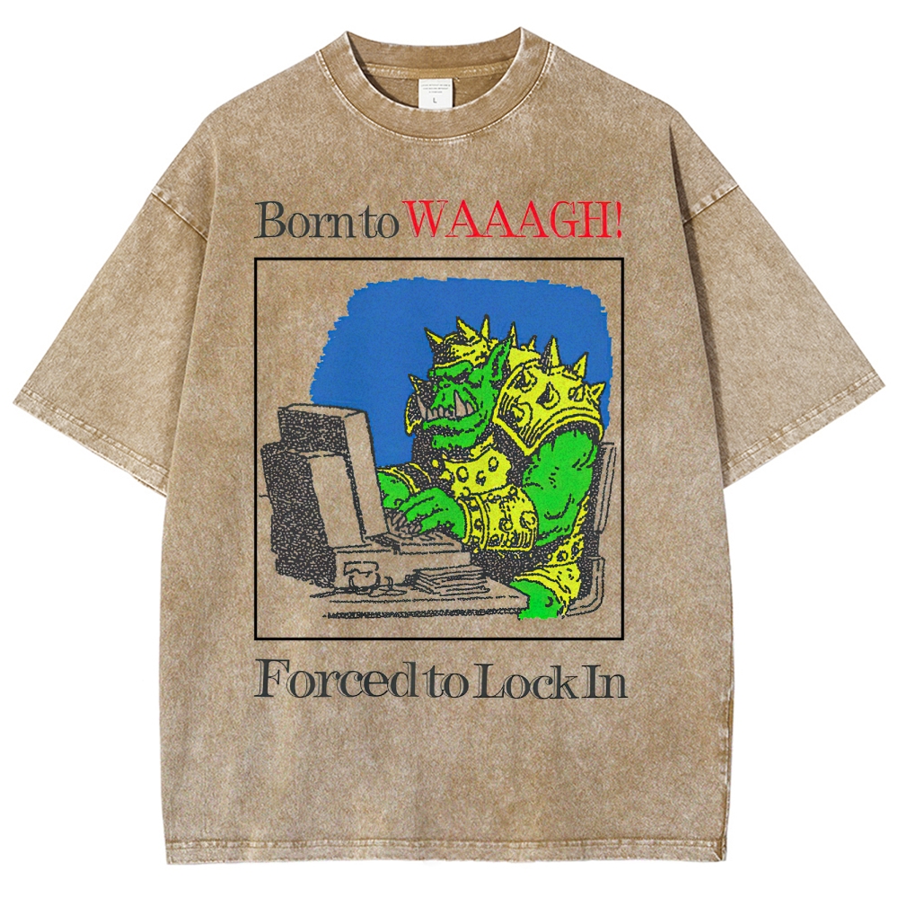 Funny Orc Gamer Washed T-Shirt 