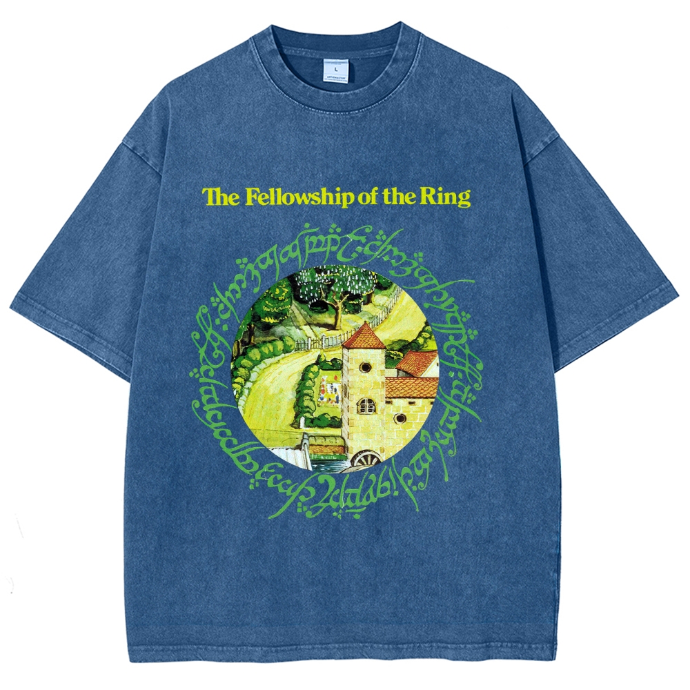 The Fellowship of the Ring Shire-Themed Graphic Washed T-Shirt