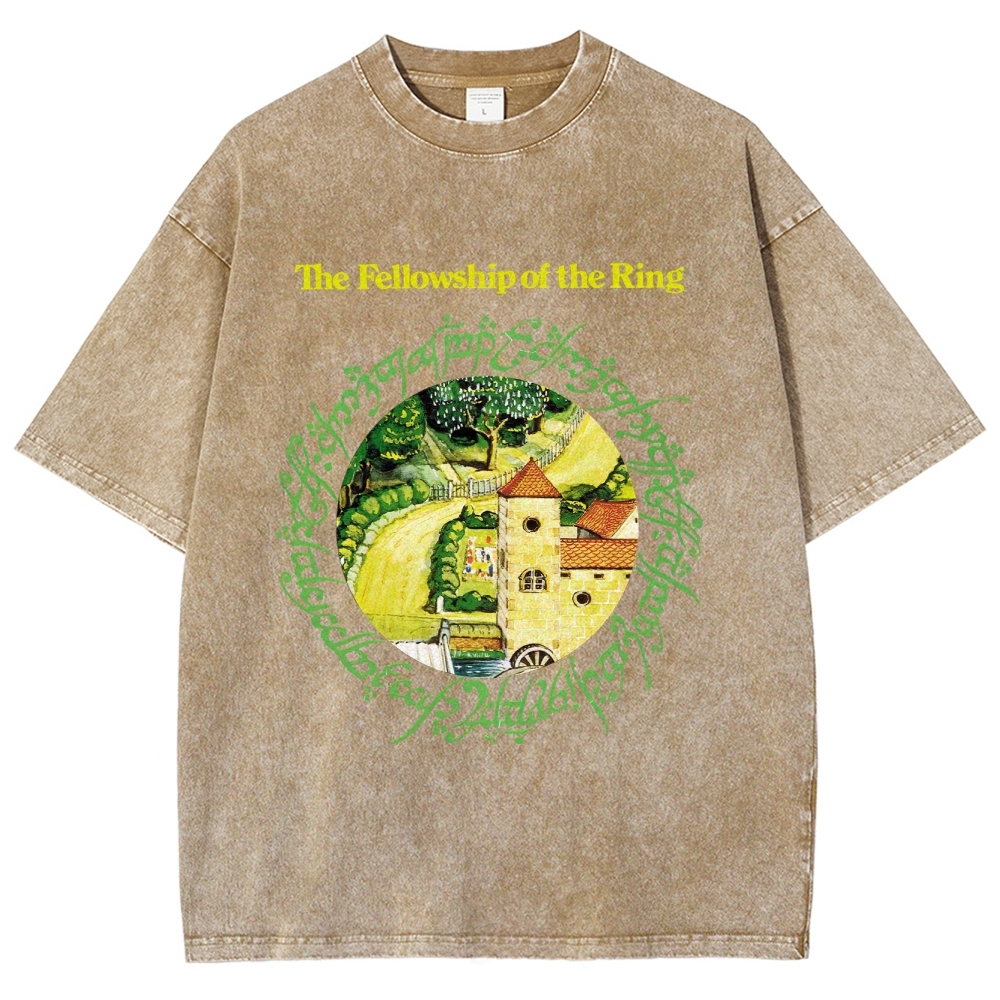The Fellowship of the Ring Shire-Themed Graphic Washed T-Shirt