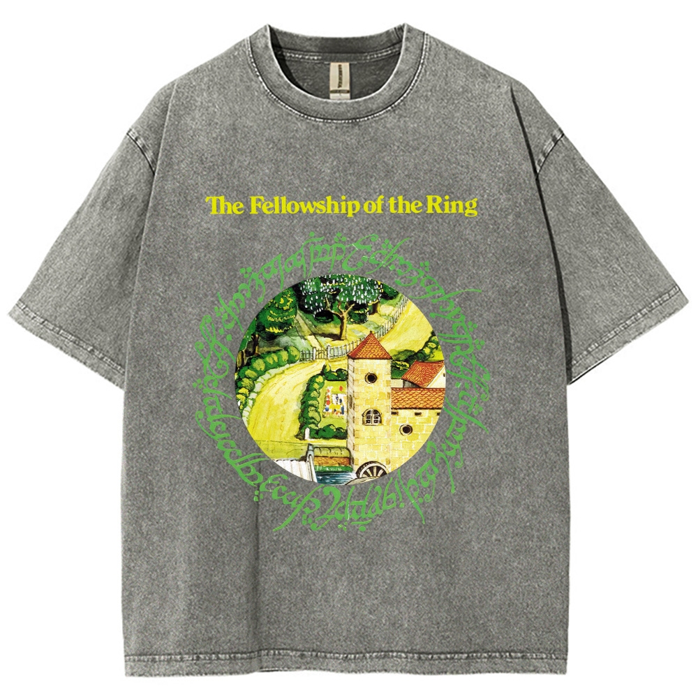 The Fellowship of the Ring Shire-Themed Graphic Washed T-Shirt