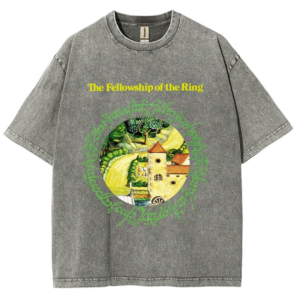 The Fellowship of the Ring Shire-Themed Graphic Washed T-Shirt
