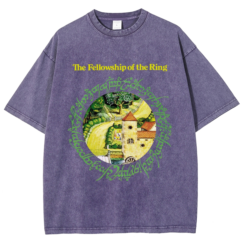 The Fellowship of the Ring Shire-Themed Graphic Washed T-Shirt