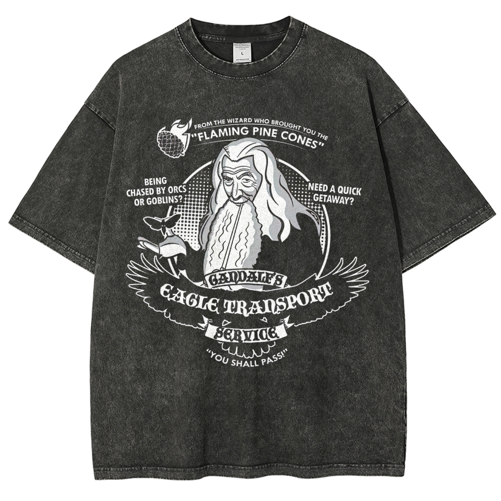 Gandalf's Eagle Transport Service Graphic Washed T-Shirt