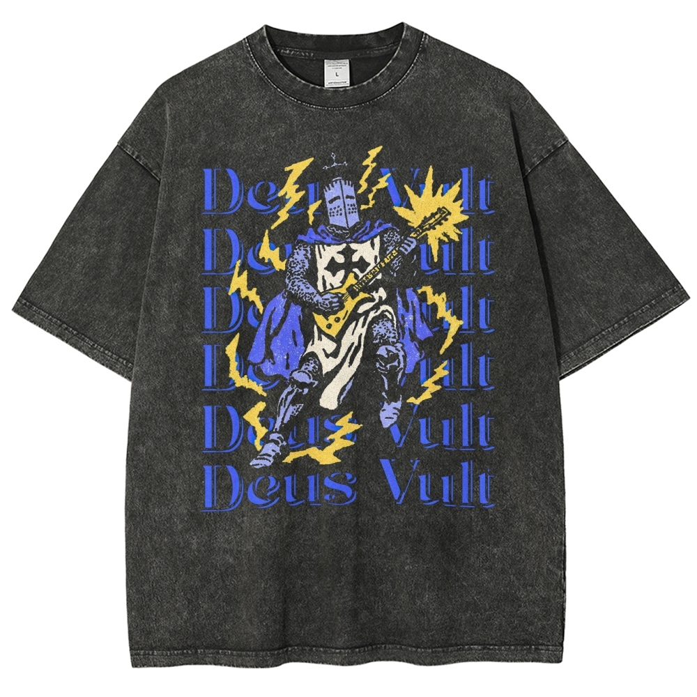 Medieval Retro God's Will Washed T-Shirt