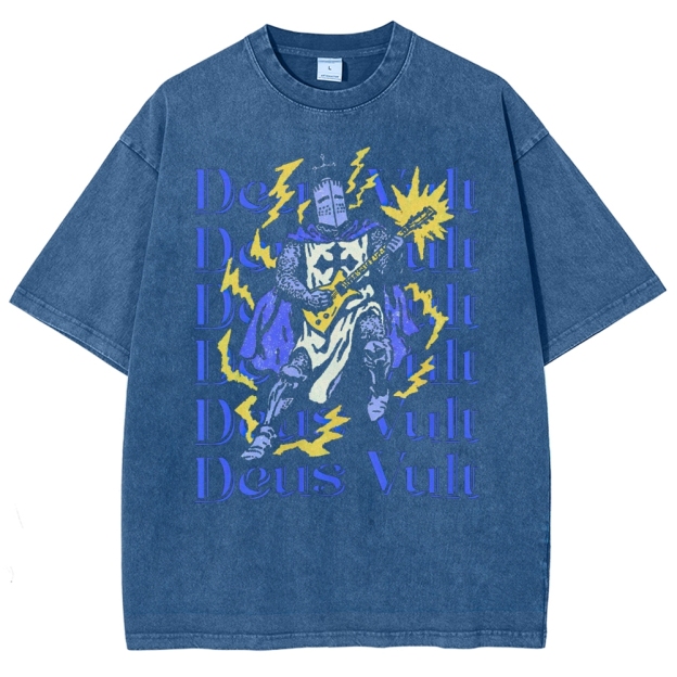 Medieval Retro God's Will Washed T-Shirt 