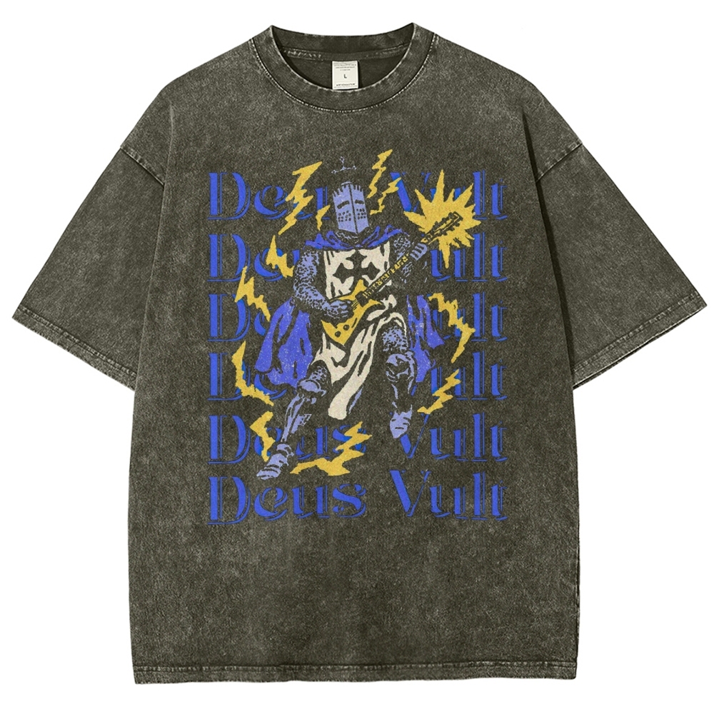 Medieval Retro God's Will Washed T-Shirt 