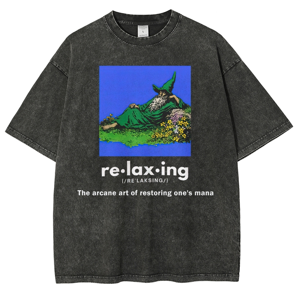 Relaxing Wizard Washed T-Shirt