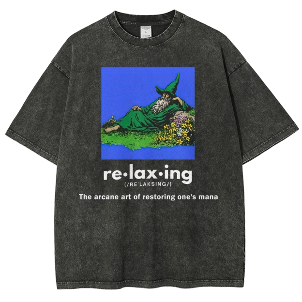 Relaxing Wizard Washed T-Shirt 