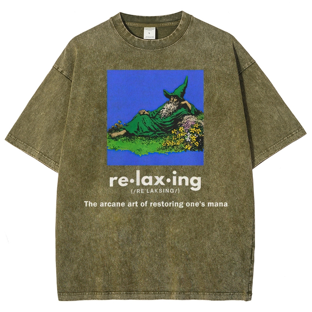 Relaxing Wizard Washed T-Shirt 